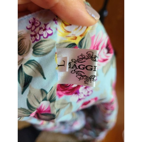 LARGE Maggie Tang 50s Swing Vintage Rockabilly Retro Floral Halter Dress - Picture 6 of 6